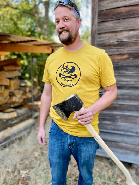 Axe Wax Logo T-shirt Men's - Mustard